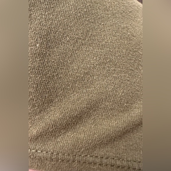 Ann Taylor Khaki V-Neck Short Sleeve Olive Green Tee - Picture 7 of 8